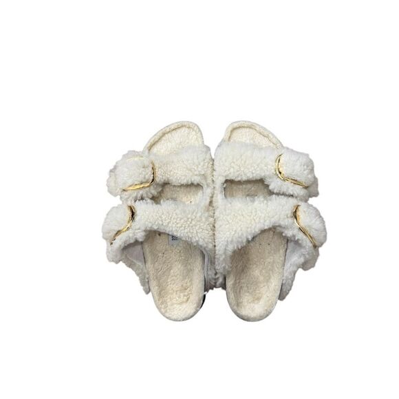 NWT BIRKENSTOCK Birkenstock Arizona Big Buckle Shearling Teddy in Eggshell - Picture 11 of 11